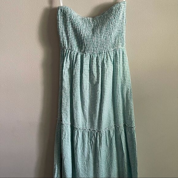 NWT Sim and Sam teal and white checkerd maxi dress size small - Picture 6 of 6